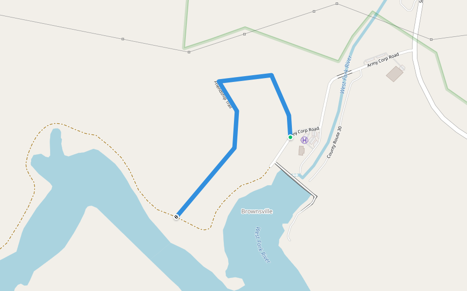 Friendship Trail walking route map in Weston