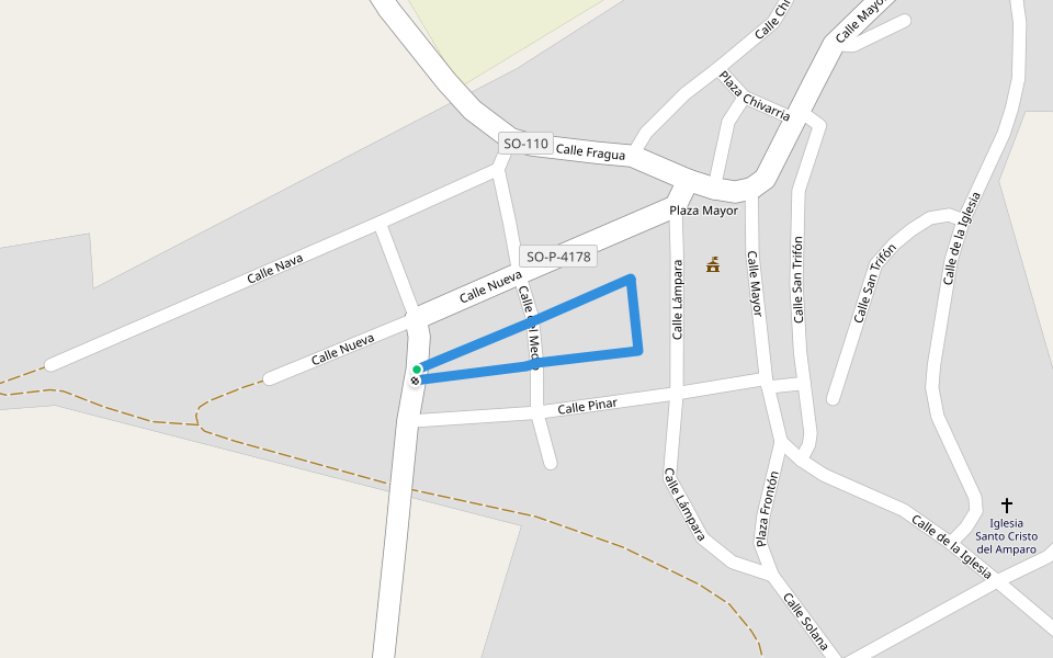 Plaza de Antonio Machado walking route map in Matamala de Almazán