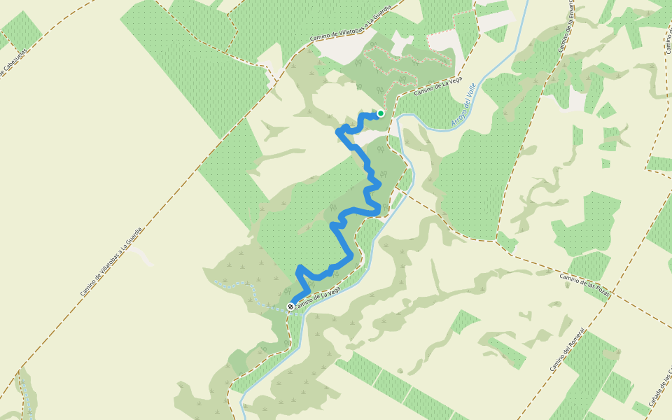 Senderos entre el pinar walking route map in Villatobas