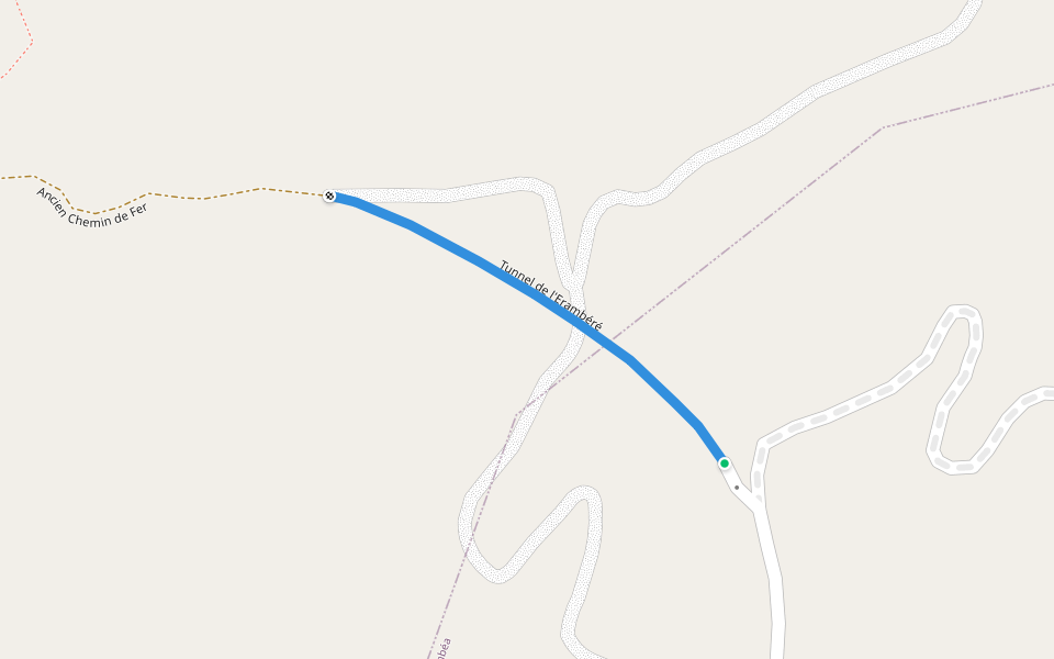 Tunnel de l'Erambéré walking route map in Dumbéa