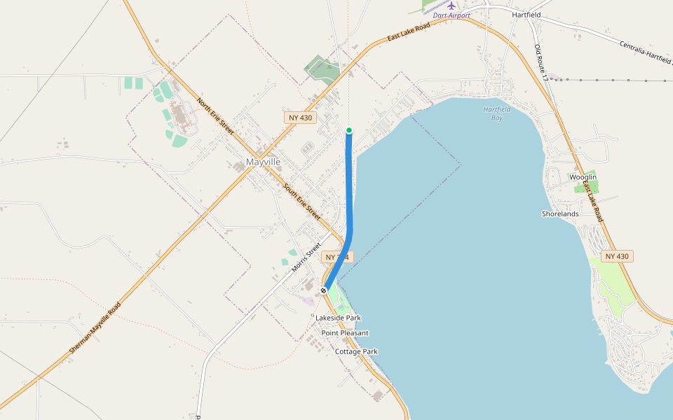 Chautauqua Nadine and Paul Webb Trail walking route map in Mayville