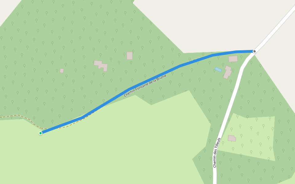 Chemin Fontaine de la Brunie walking route map in Saint-Avit-de-Vialard