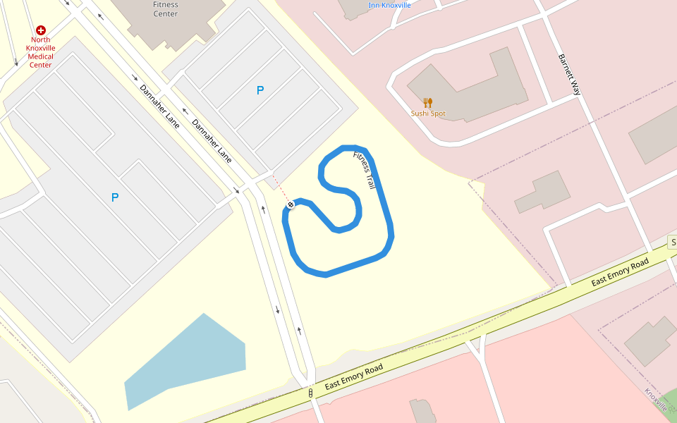 Fitness Trail walking route map in Powell