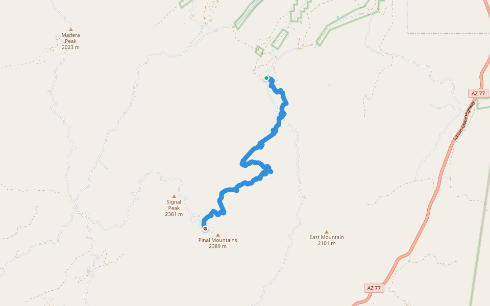 Six Shooter Trail walking route map in Globe