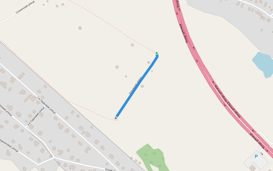 Радужная улица walking route map in Krutets (Doskinskii S/S)