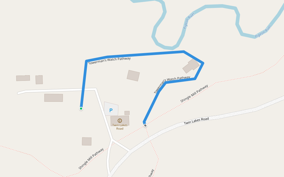 Towerman's Watch Pathway walking route map in Vanderbilt