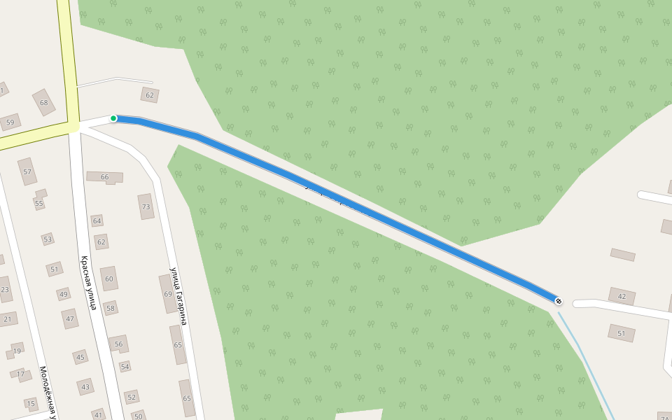 улица Островского walking route map in Luza