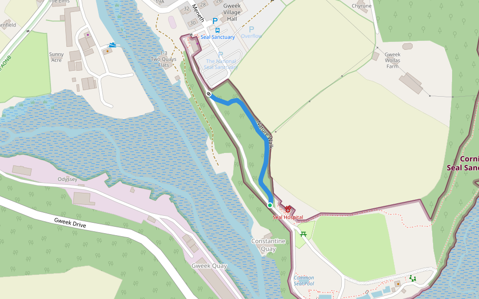 Nature Walk walking route map in Gweek