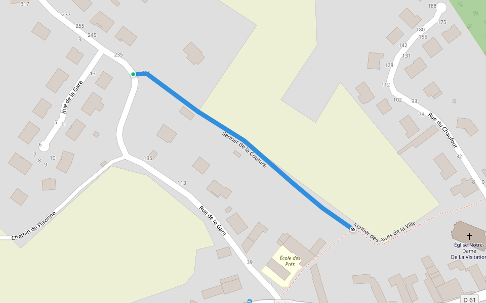 Sentier de la Couture walking route map in Thun-l'Évêque