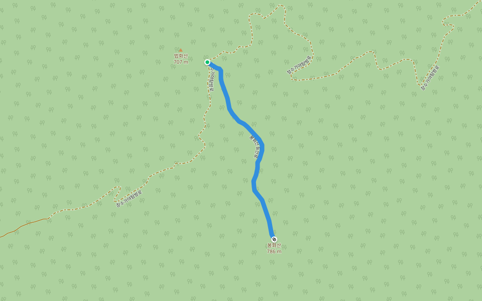 봉화산 등산로 walking route map in Jangsu