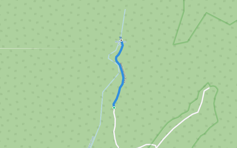 Mathinna Falls Track walking route map in Mathinna