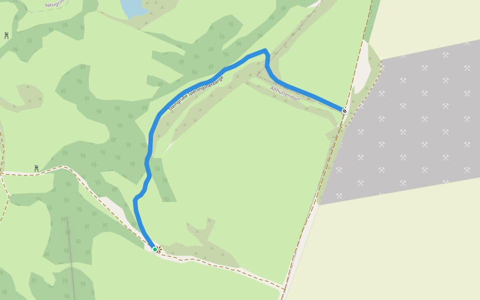 Steingrube Sperlingsherberge walking route map in Althüttendorf