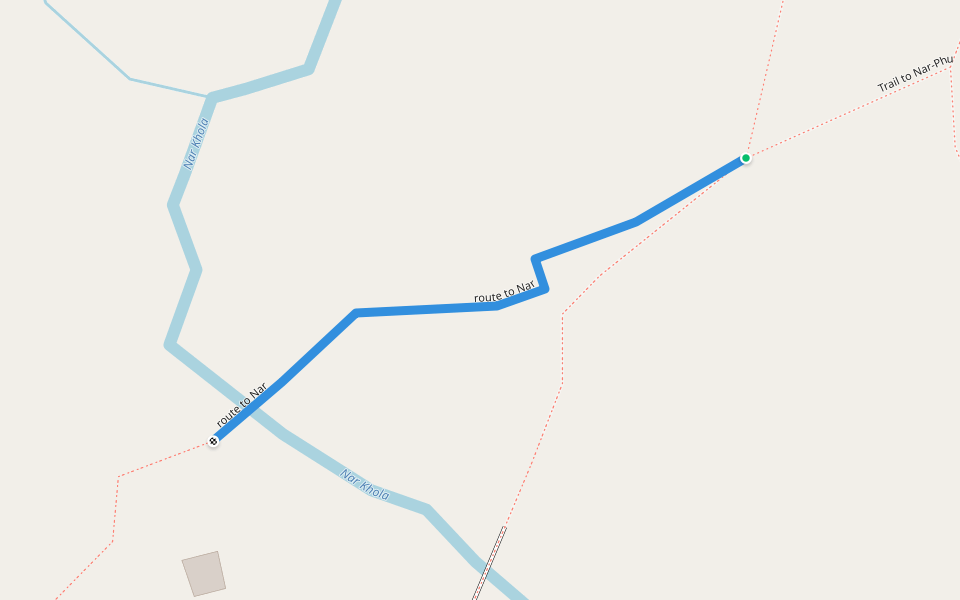 route to Nar walking route map in Nar