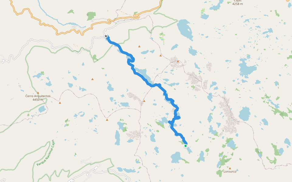 Sendero Cueva Escrita walking route map in Hacienda Cancan