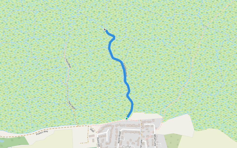 Farthing Wall walking route map in Cliffe