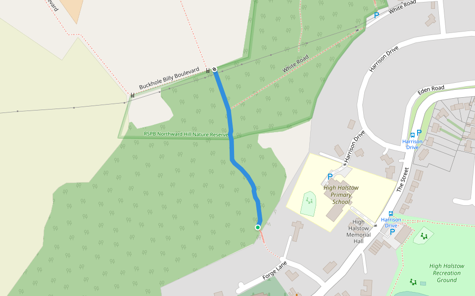 Forge Lane to Saxon Shore way RS40 walking route map in High Halstow