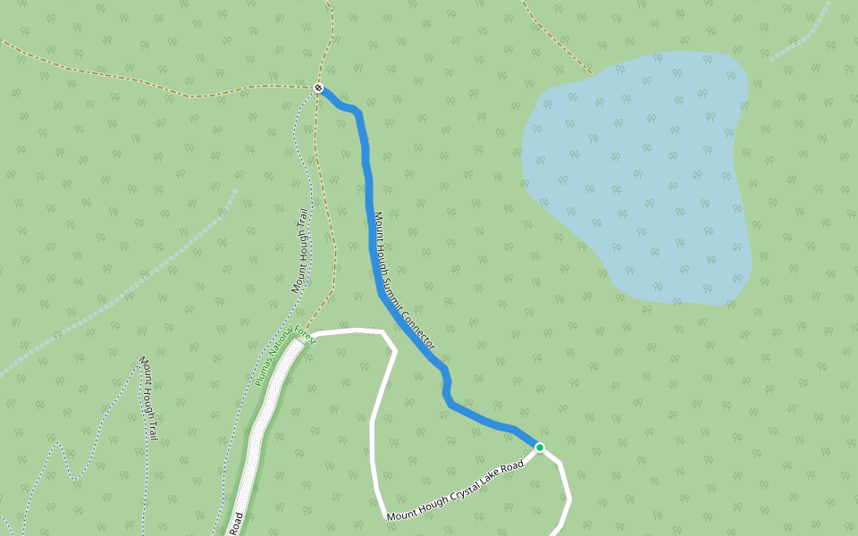 Mount Hough Summit Connector walking route map in Crescent Mills