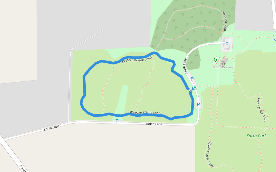 Western Prairie Loop walking route map in Lake Mills