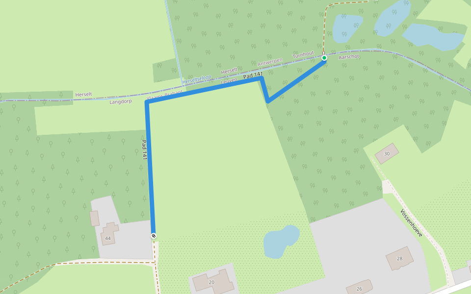 Pad 141 walking route map in Herselt