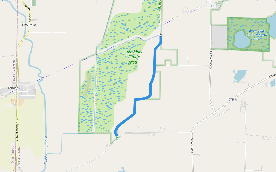 Zeloski Marsh Trail walking route map in Cambridge