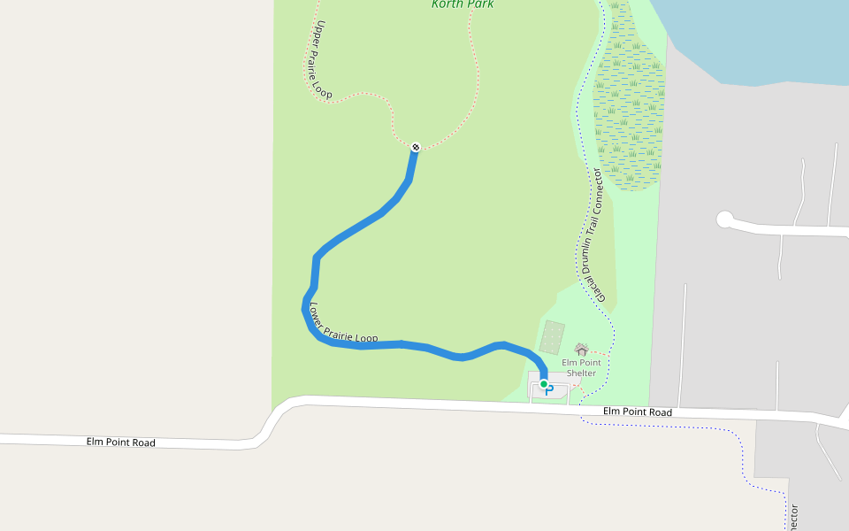 Lower Prairie Loop walking route map in Lake Mills