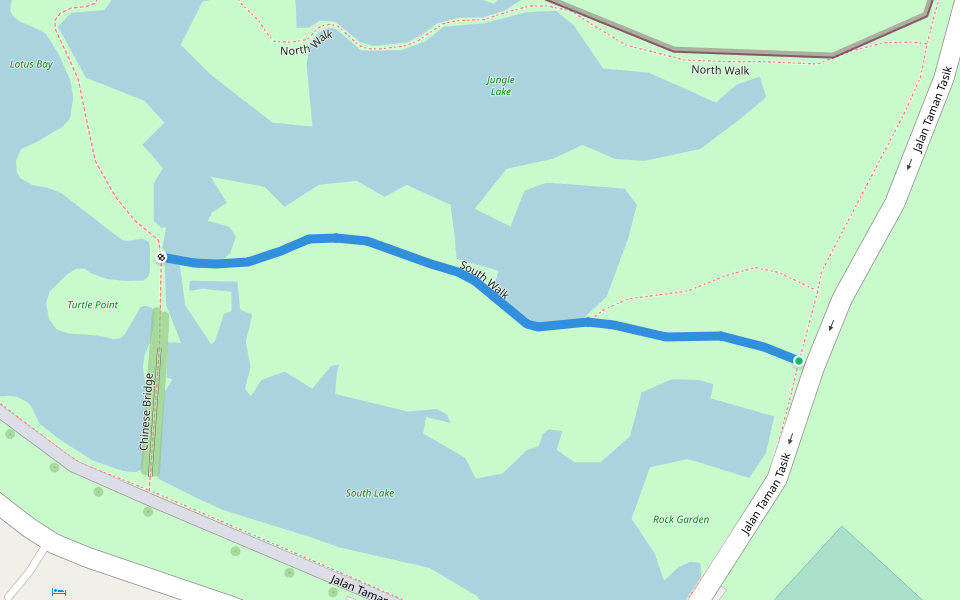 South Walk walking route map in Taiping