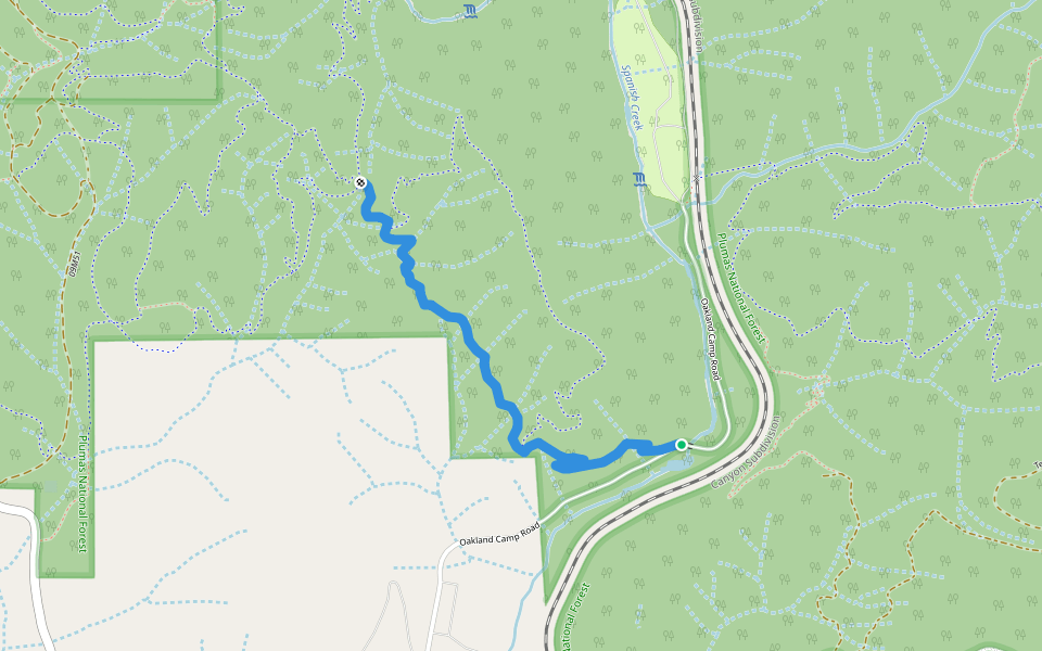 Spanish Traverse Trail walking route map in Quincy