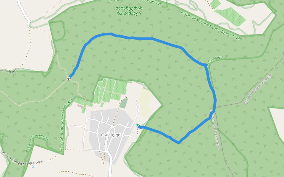 Babaneuri Crestal Loop walking route map in Babaneuri