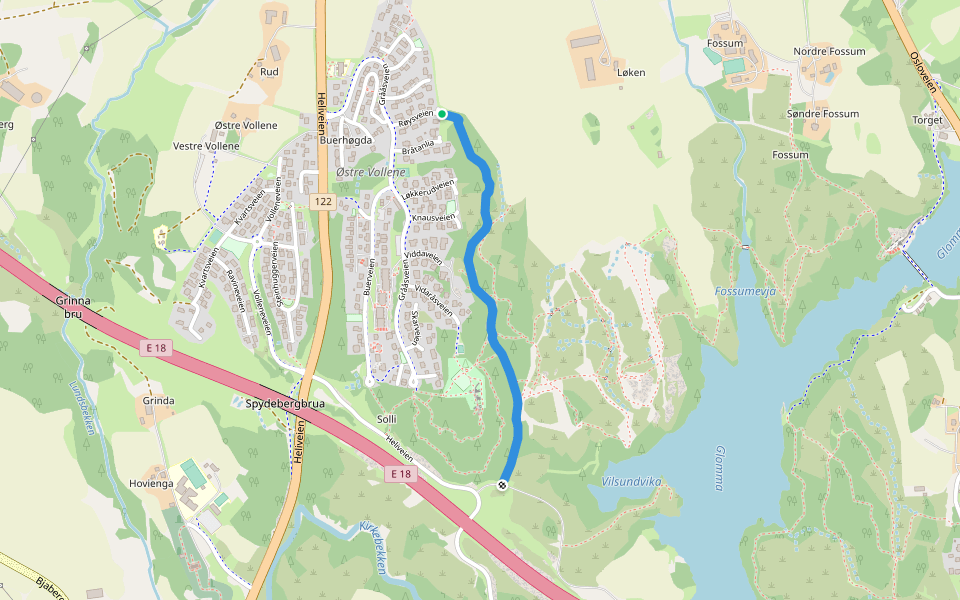 Løkenstien walking route map in Buer