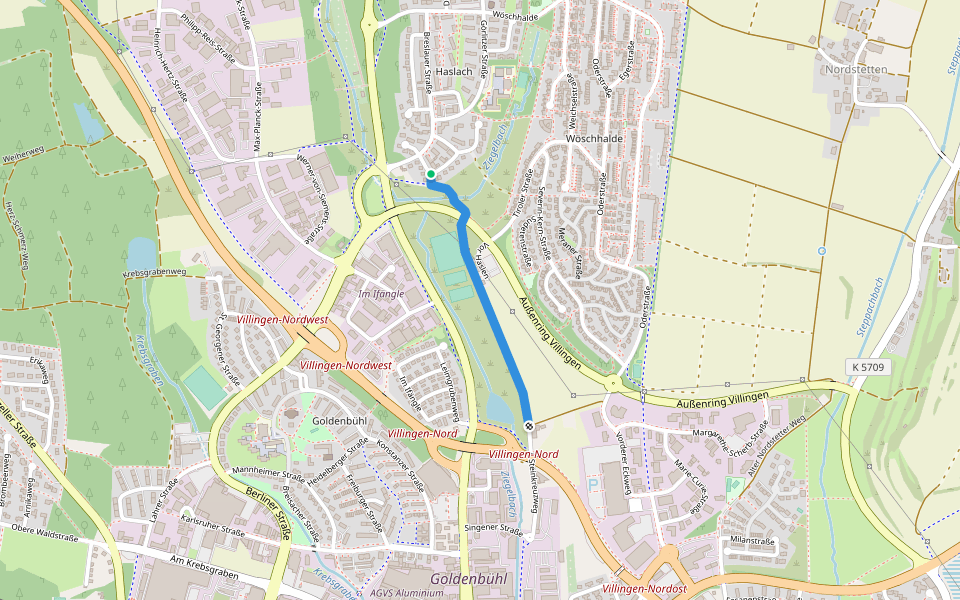 Steinkreuzweg walking route map in Villingen-Schwenningen