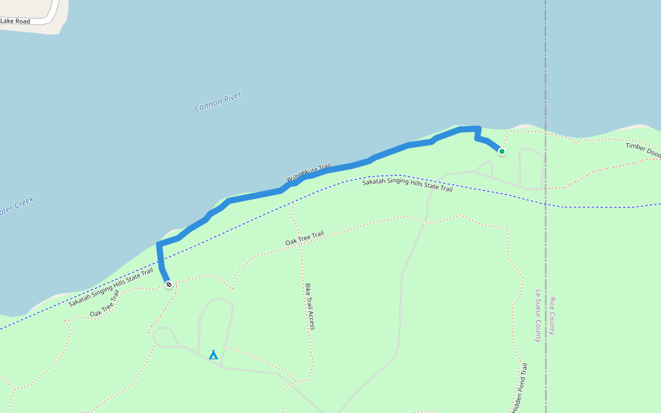 Wahpekute Trail walking route map in Morristown