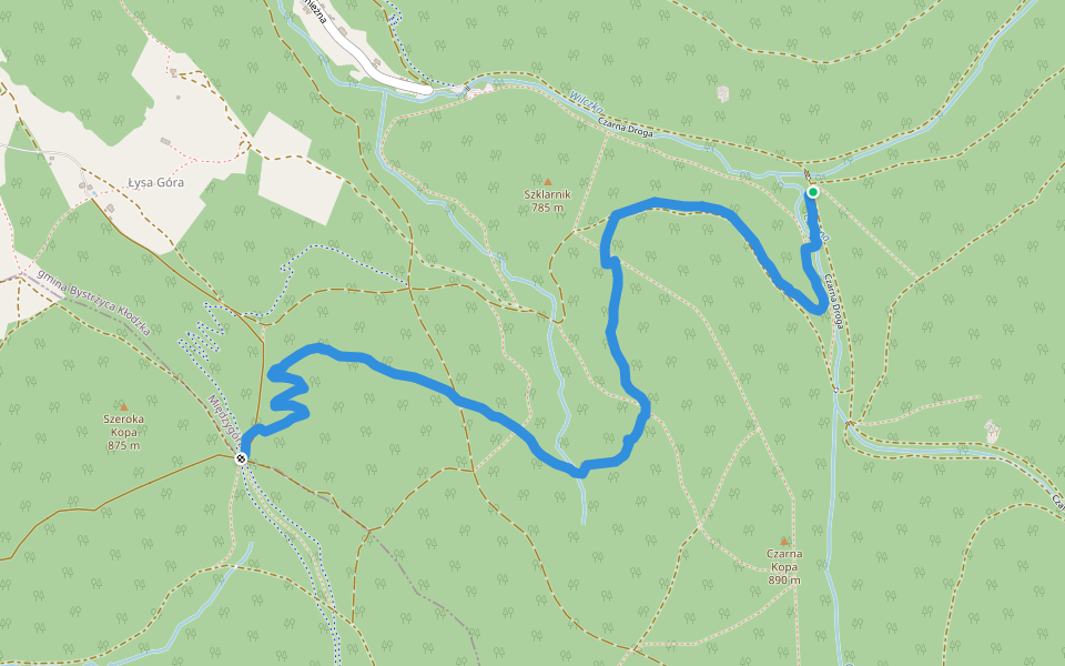 Pod Śnieżnikiem Czerwona walking route map in Międzygórze