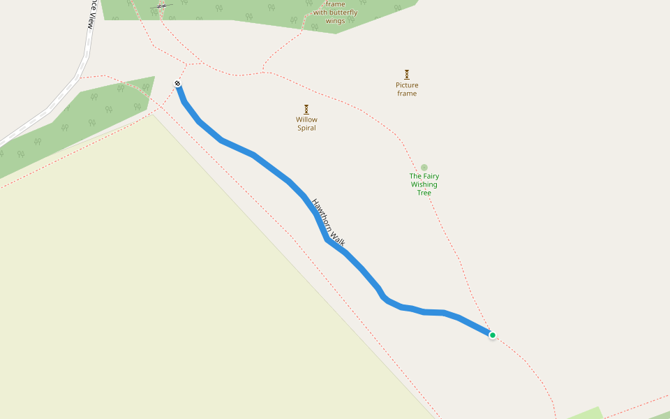Hawthorn Walk walking route map in Dirleton