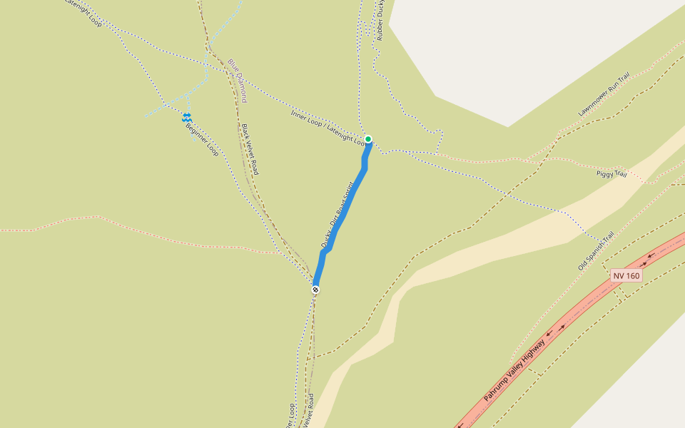 Ducky - Dirt Road Sprint walking route map in Blue Diamond