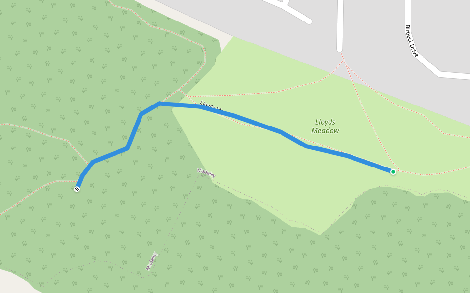 Lloyds Meadow walking route map in Telford