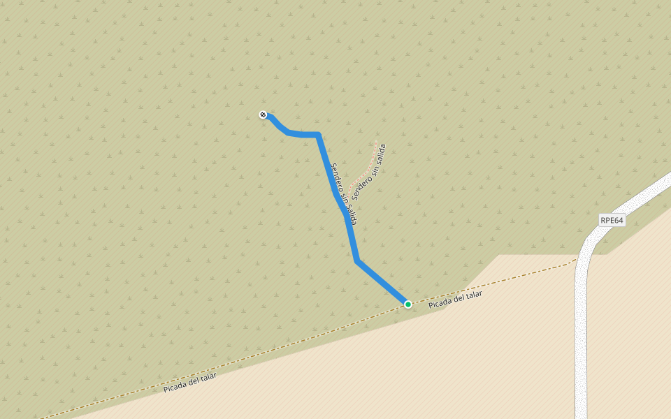 Sendero sin Salida walking route map in La Calera