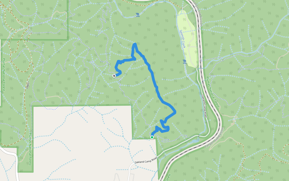 Spanish Ridge Trail walking route map in Quincy