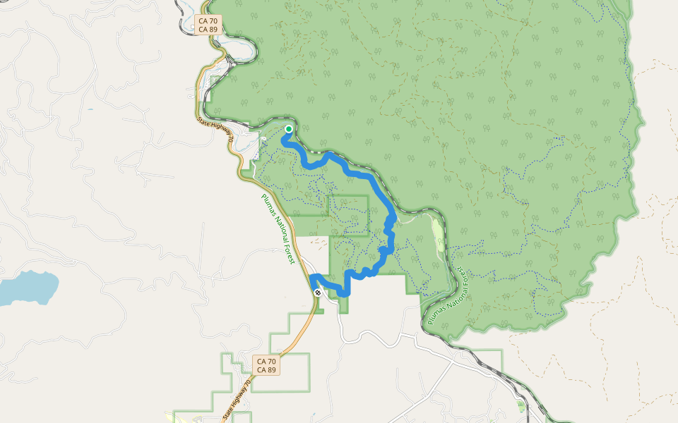 Cascade Trail walking route map in Keddie