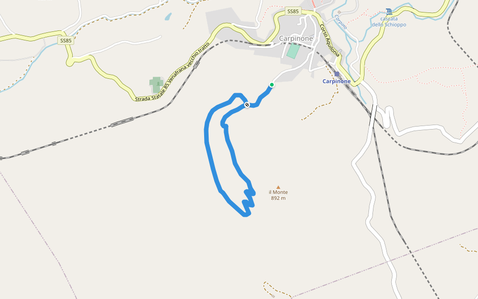Monte walking route map in Carpinone