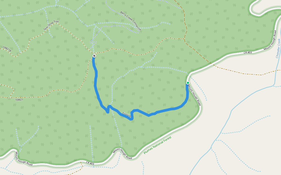Fireline walking route map in Quincy