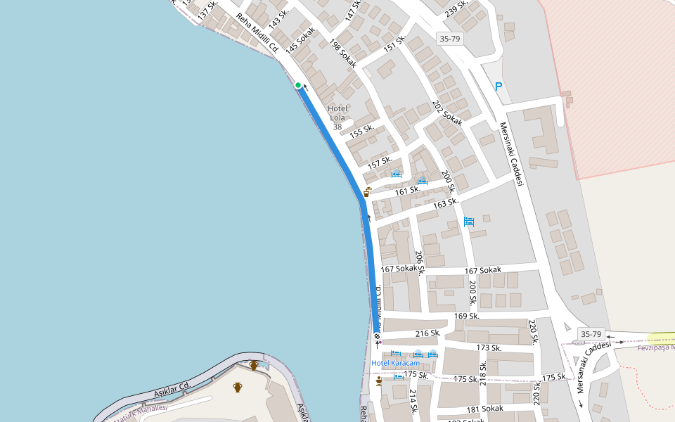 171 Sk. walking route map in Foça