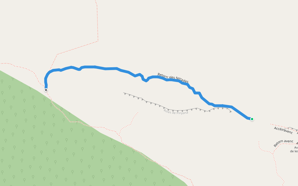 Retorn vies ferrades walking route map in Castillonroy
