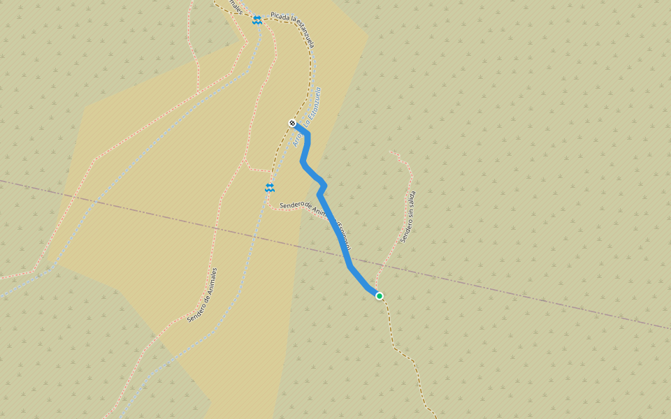 Sendero de Animales (Espinoso) walking route map in La Calera