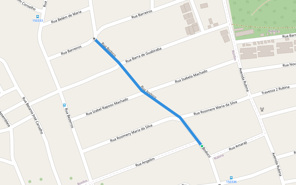 Rua Bodoco walking route map in Igarassu