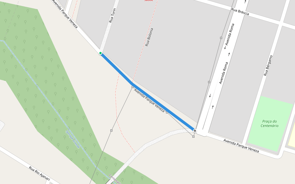 Avenida Parque Veneza walking route map in Boa Vista