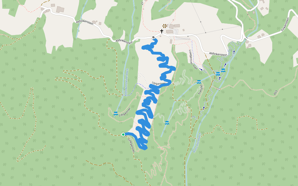 Flowgartner Trail walking route map in Villach
