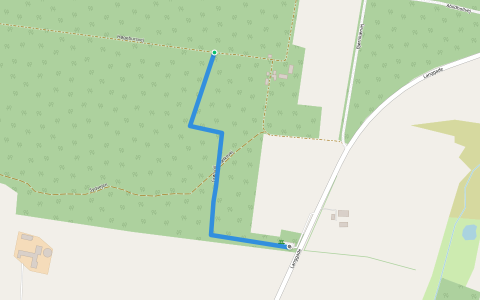 Grøn pil walking route map in Haderup