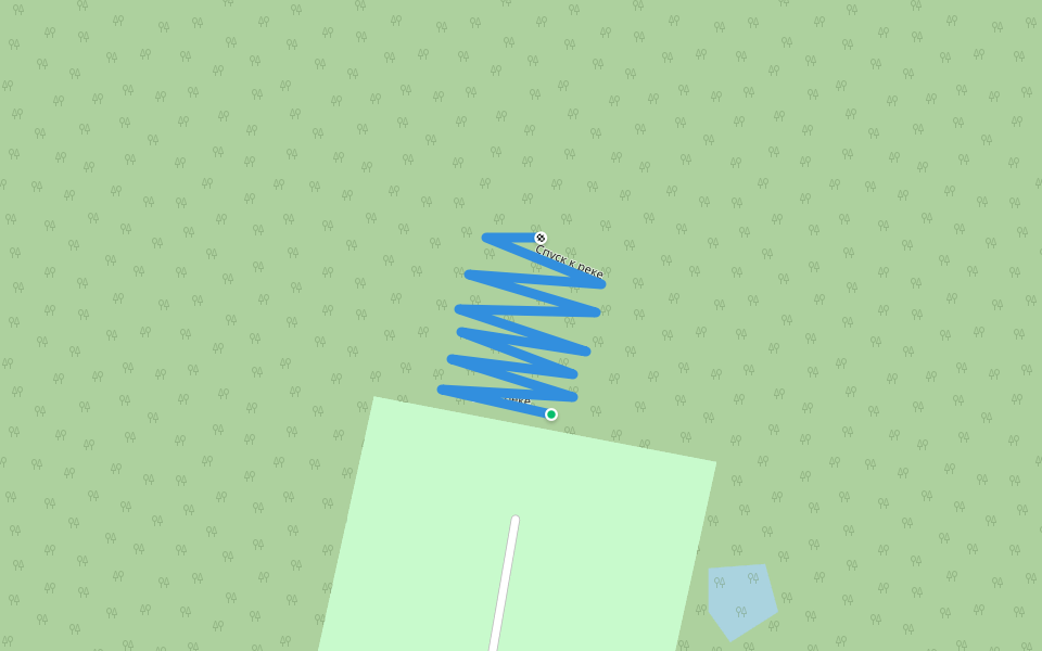 Спуск к реке walking route map in Luzhba