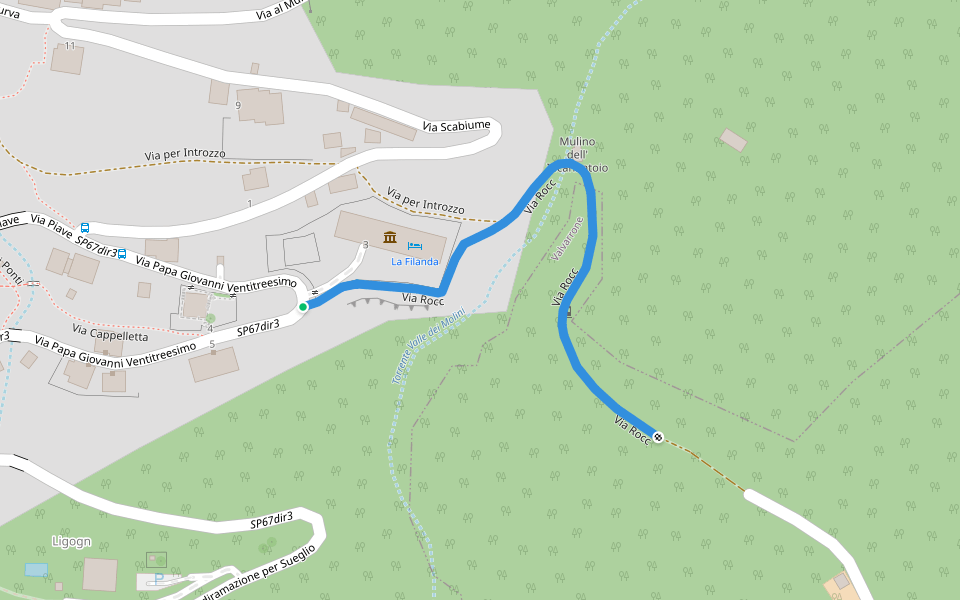 Via Rocc walking route map in Sueglio