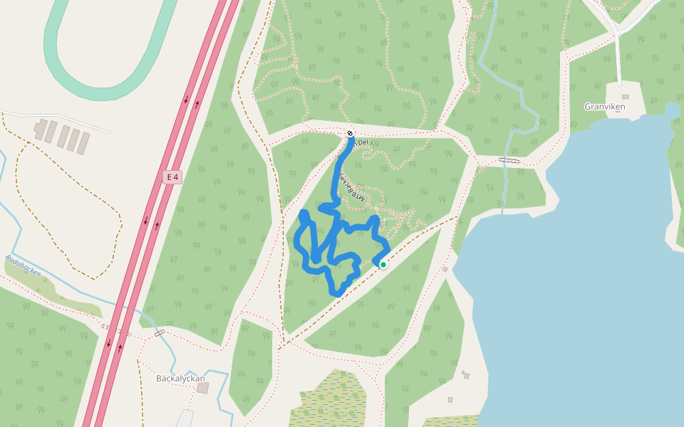 MTB Bäckalyckan Ravinen del 2 walking route map in Vaggeryd